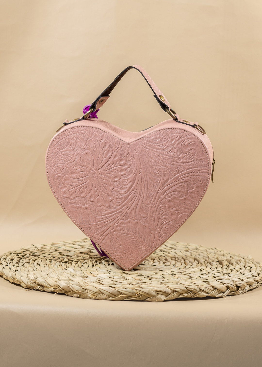 Bolsa Corazón Rosa Pelo