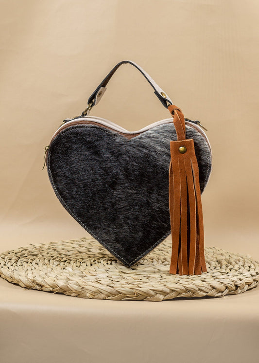 Bolsa corazón Beige Pelo